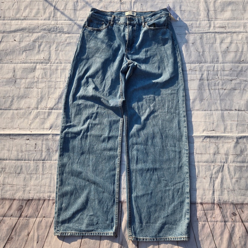 Abercrombie & Fitch Curve Love Ultra Loose Low Rise Jeans 29 Extra Long NWT